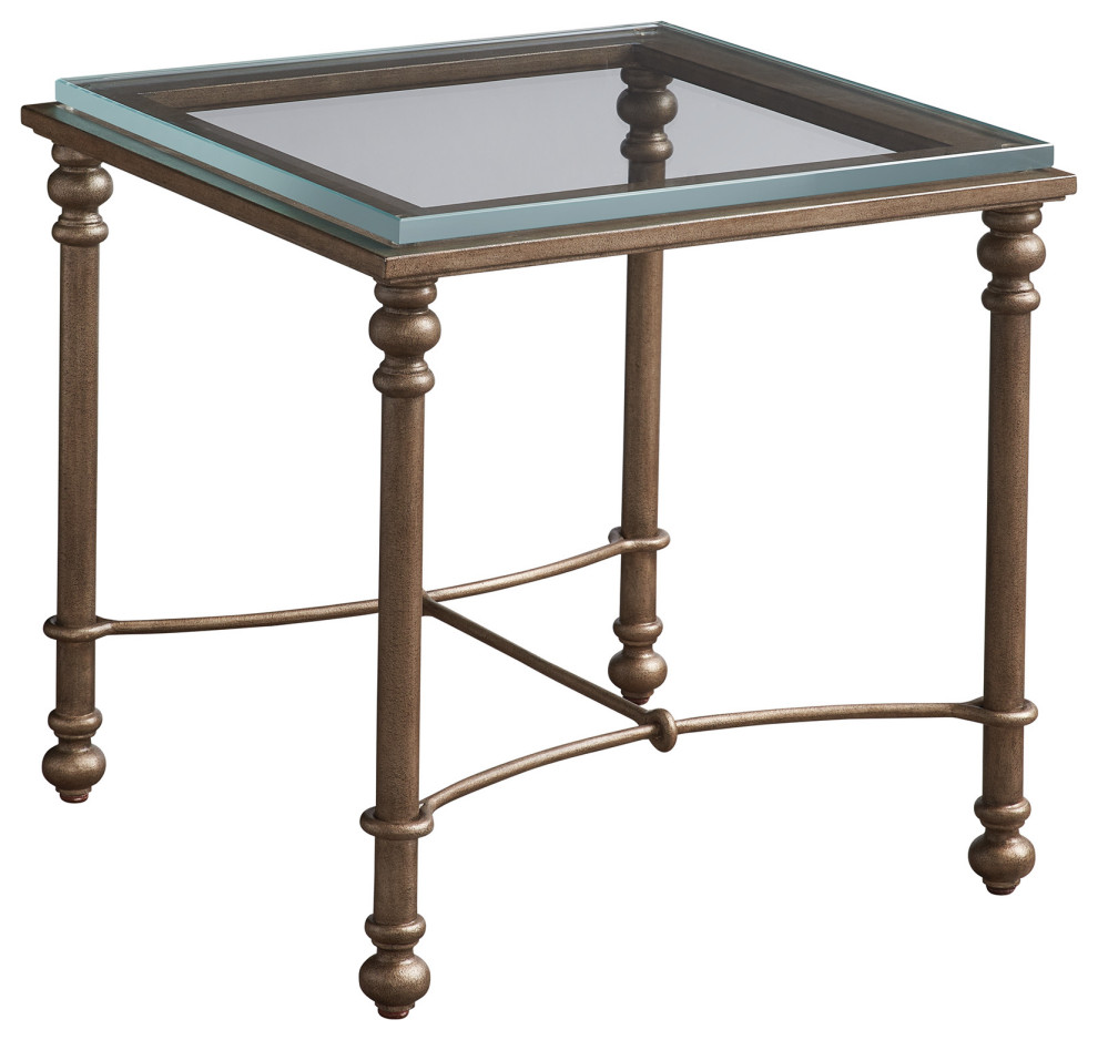 Bluff Metal And Glass End Table   Traditional   Side Tables And End Tables   by Lexington Home Brands  Houzz