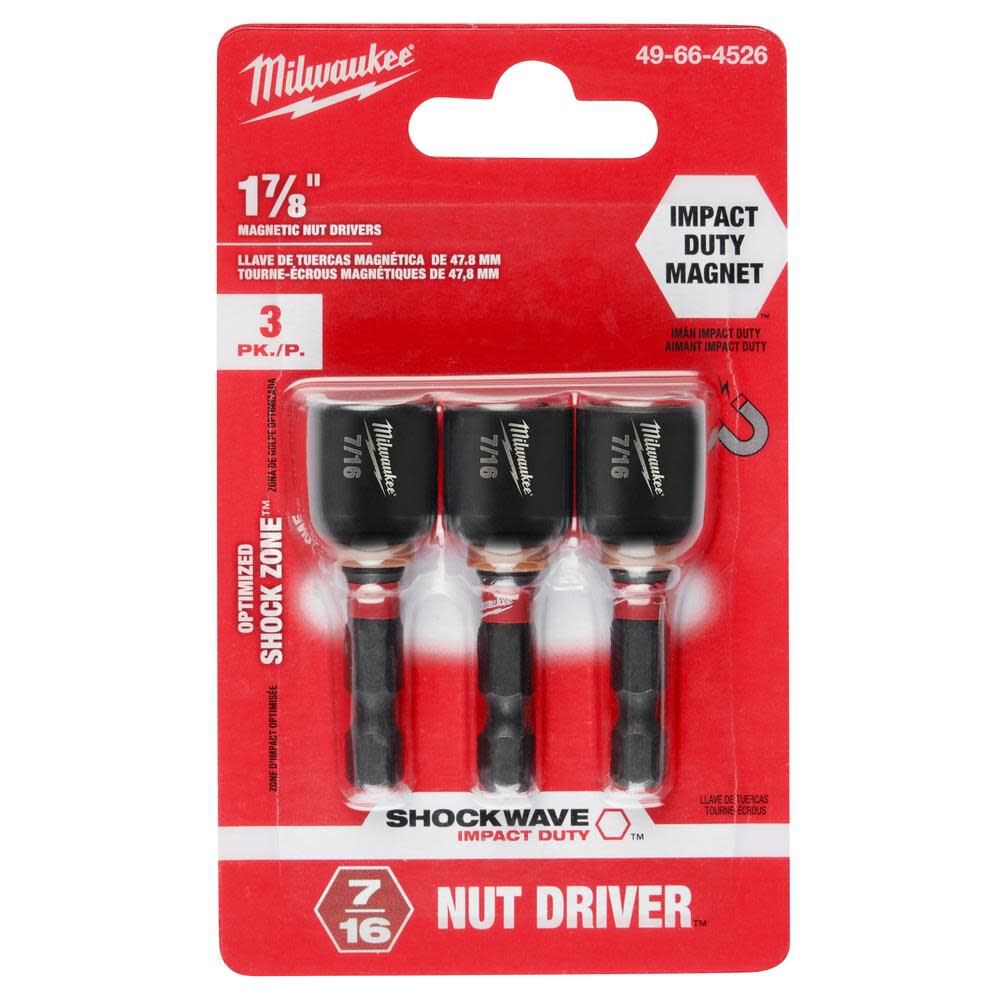 Milwaukee SHOCKWAVE 1-7/8 in. Magnetic Nut Driver 7/16 in. 49-66-4526 from Milwaukee