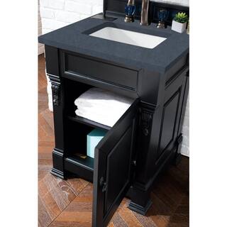 James Martin Vanities Brookfield 26 in. W x 23.5 in. D x 34.3 in. H Single Vanity in Antique Black with Charcoal Soapstone Top 147-114-V26-AQB-3CSP