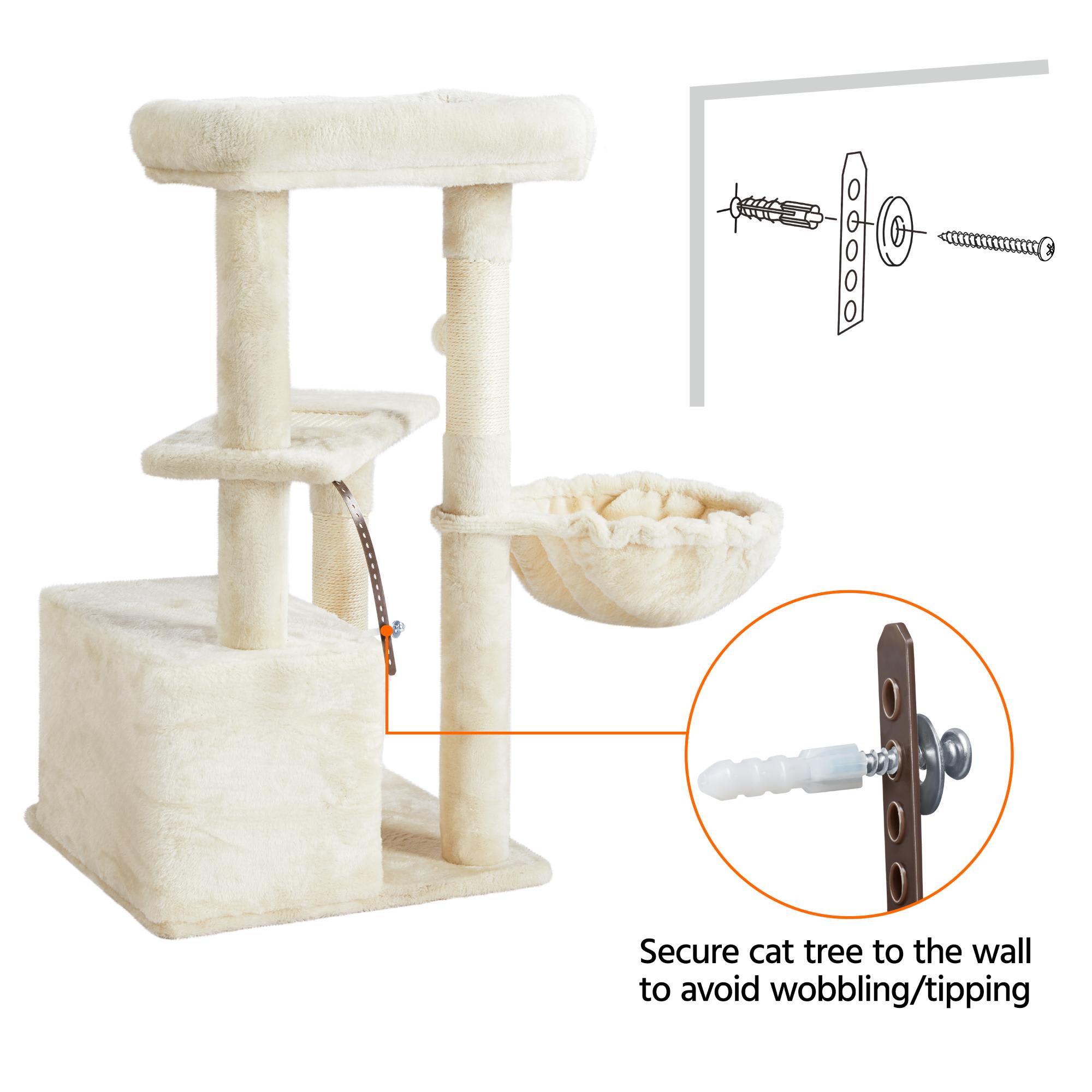 Topeakmart Beige Plush Cat Tree for Kittens， 33