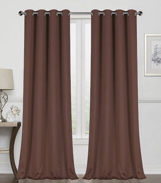 Goodgram 2 Pack Basic Solid Colored Semi Blackout Grommet Top Curtain Panels