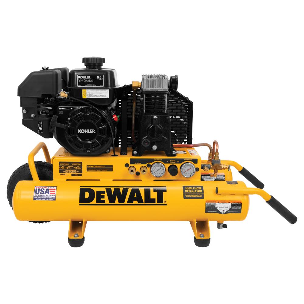 DW 8 Gallon Air Compressor 175 PSI Kohler Gas Powered Wheelbarrow DXCMTE6590811 from DW