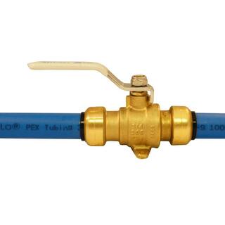 Tectite 34 in. Brass Push Ball Valve with Flange and Drain FSBBV34DE