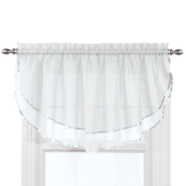 Collections Etc Elegance Sheer Ascot Window Valance Allows Light To Enter While Maintaining Privacy Decorative Accent For Any Room In