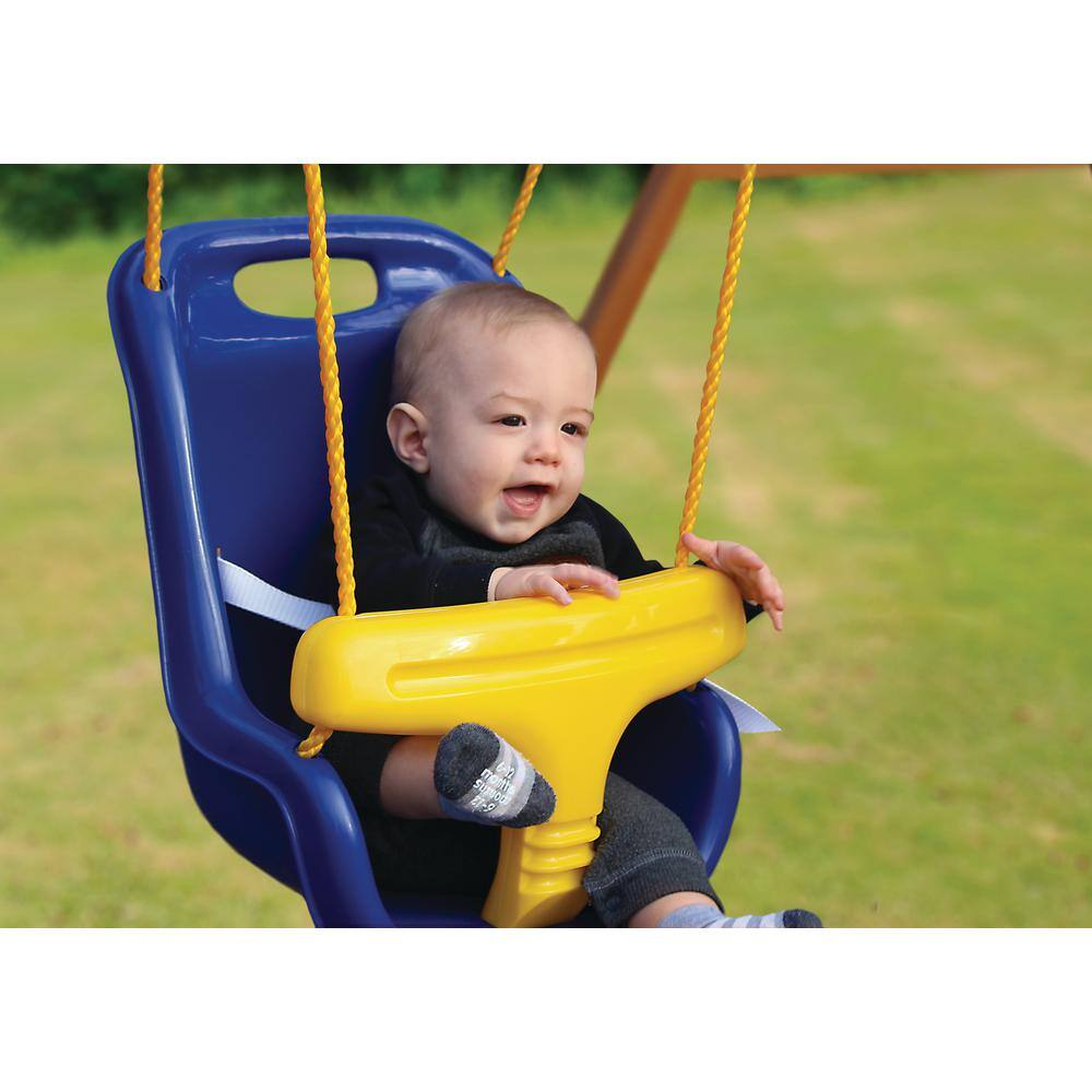 Gorilla Playsets Blue Infant Swing with High Back 04-0032-B