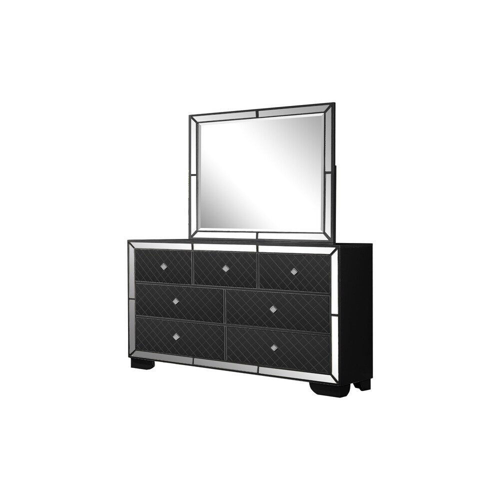 Madison Modern Style Metallic Finish 7 Drawer Dresser Made with Wood