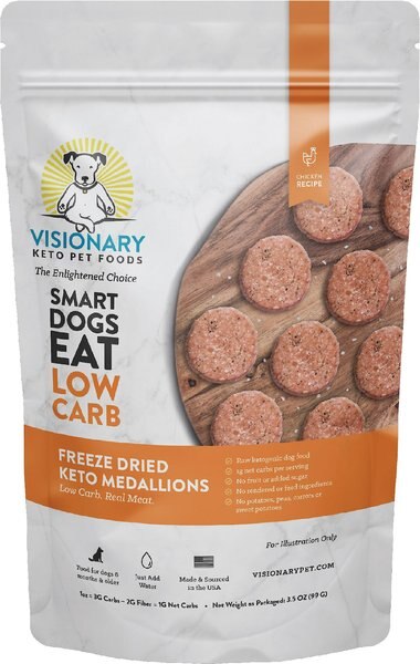 Visionary Pet Foods Keto Medallions Chicken Recipe Grain-Free Freeze-Dried Dog Food