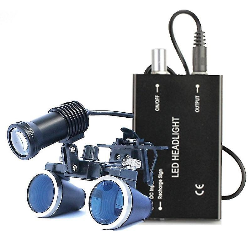 2.5x 3.5x Binocular Magnifier Dental Loupe 3w 5w Led Spotlight Medical Headlight With Rechargeable Battery Surgical Loupes