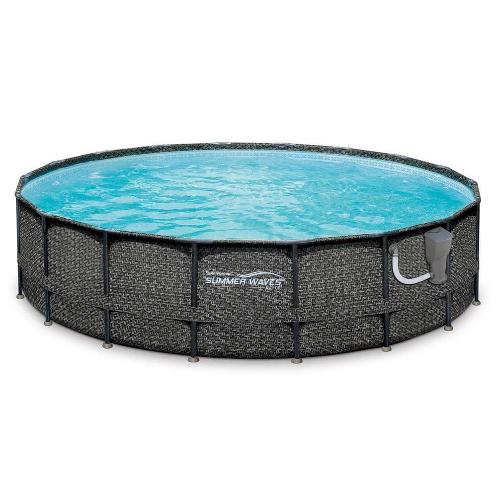 Summer Waves Elite 48 in. Deep Round 240 in. Above Ground Metal Frame Pool Set with Pump P4A02048B-SW