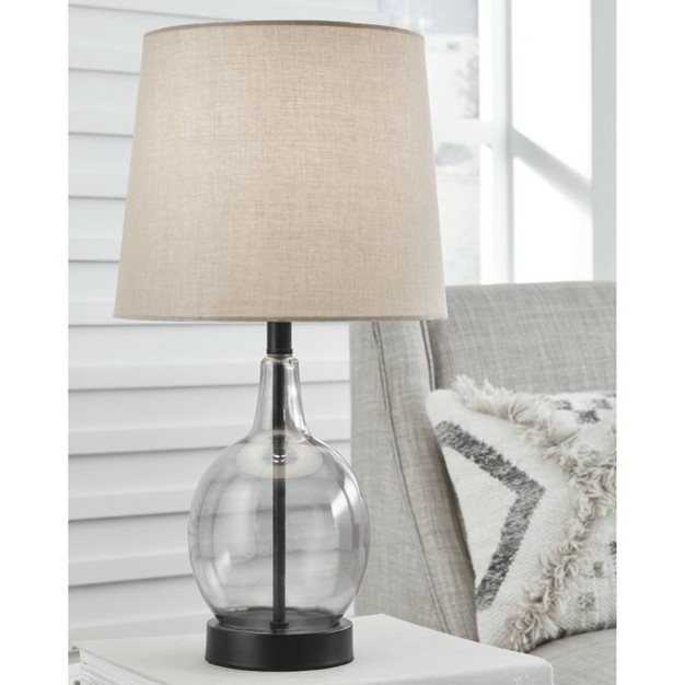 Arlomore Glass Table Lamp Gray Signature Design By Ashley