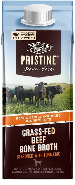 Castor and Pollux PRISTINE Grass-Fed Beef Bone Broth With Turmeric Dog Food Topper