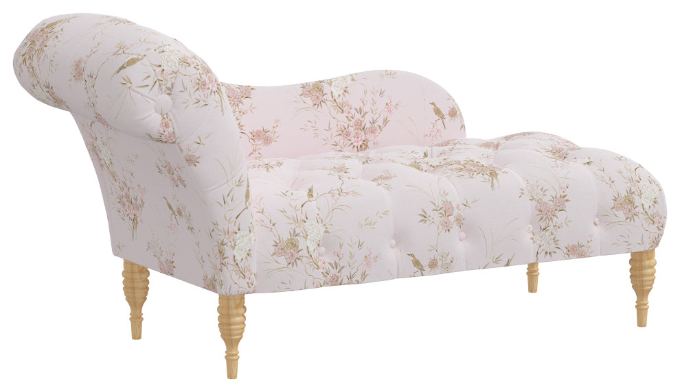 Rachel Ashwell Chaise  Sc Bird Chinoiserie Pink   Traditional   Indoor Chaise Lounge Chairs   by Skyline Furniture Mfg Inc  Houzz