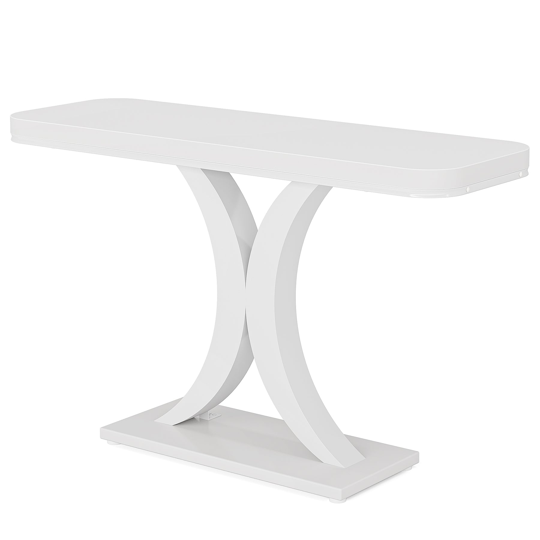 40 Console Table, Narrow Entryway Foyer Table with Geometric Base