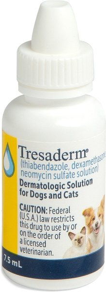 Tresaderm (thiabendazole， dexamethasone， neomycin sulfate solution) Topical Solution for Dogs and Cats