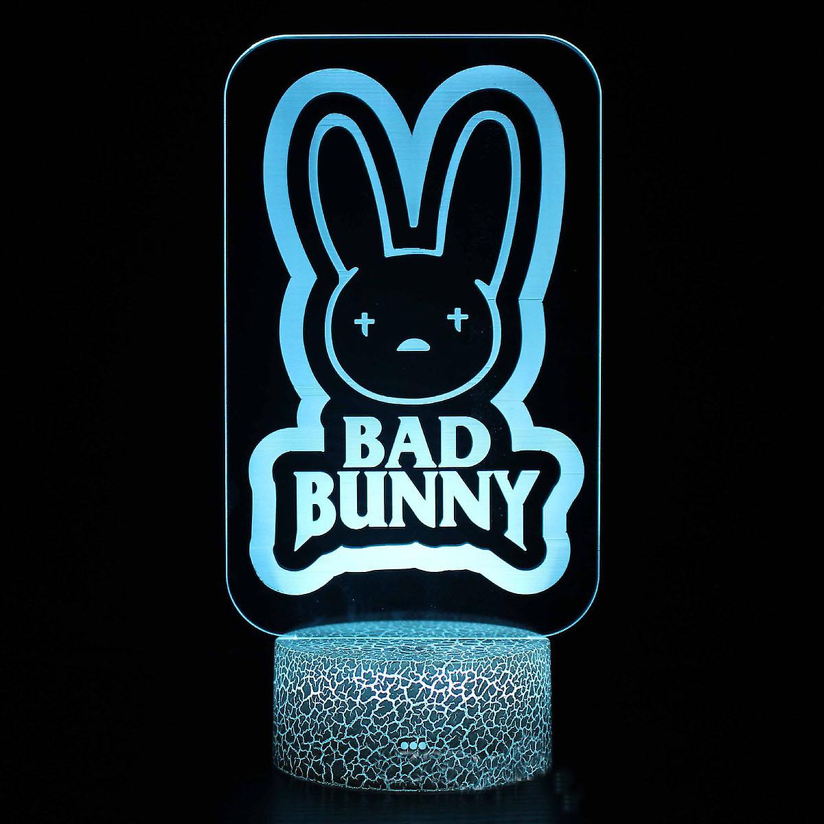 Bad Bunnys Illusion Lamp 3d Night Light With 16 Color Change Remote Control，room Dcor