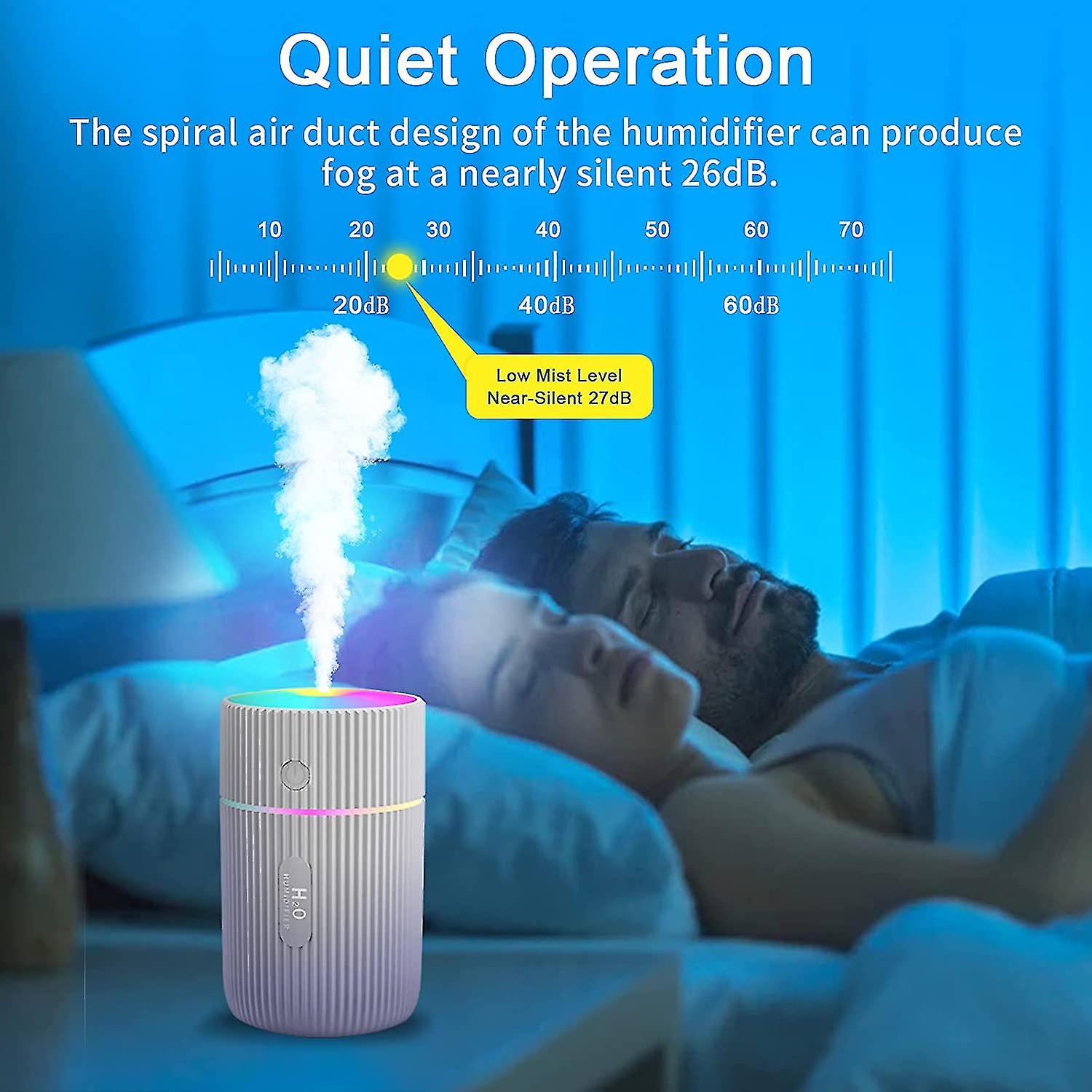 Air Humidifier， Mini Ultrasonic Humidifier，2 Adjustable Mist Modes， Auto Shut Offcolorful Night Light， Usb Portable(white)