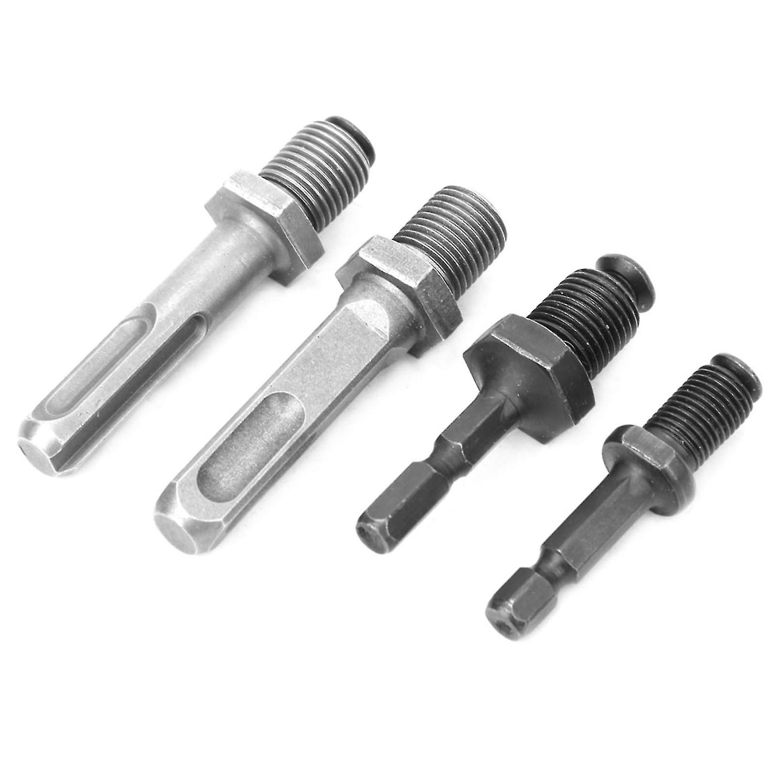 4 Pcs Drill Chuck Connector Square Hex Round Shank Adapter Rod Conversion Adapter