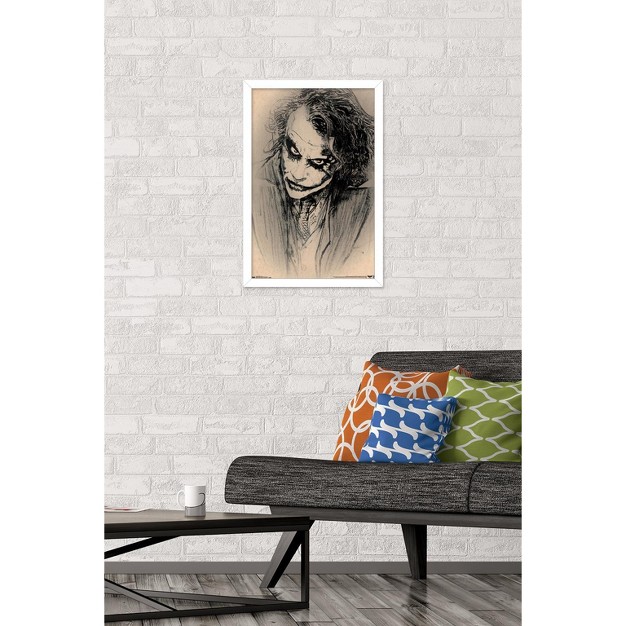 Trends International Dc Comics Movie The Dark Knight The Joker Sketch Framed Wall Poster Prints