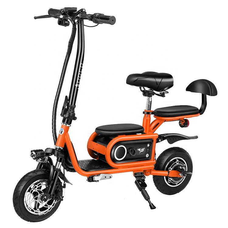 Hot selling high carbon steel ready to ship e bike customized brushless motor yellow color foldable electric bike for adults