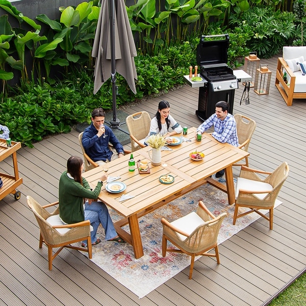 Cambridge Casual Sydney 7Piece Teak Outdoor Dining Set with Large Table