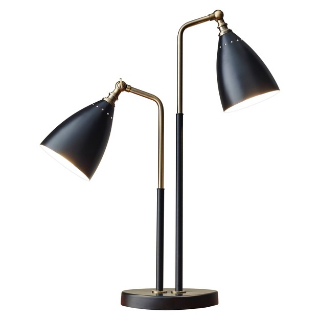 X 32 5 quot Chelsea 2 head Desk Lamp Black Adesso