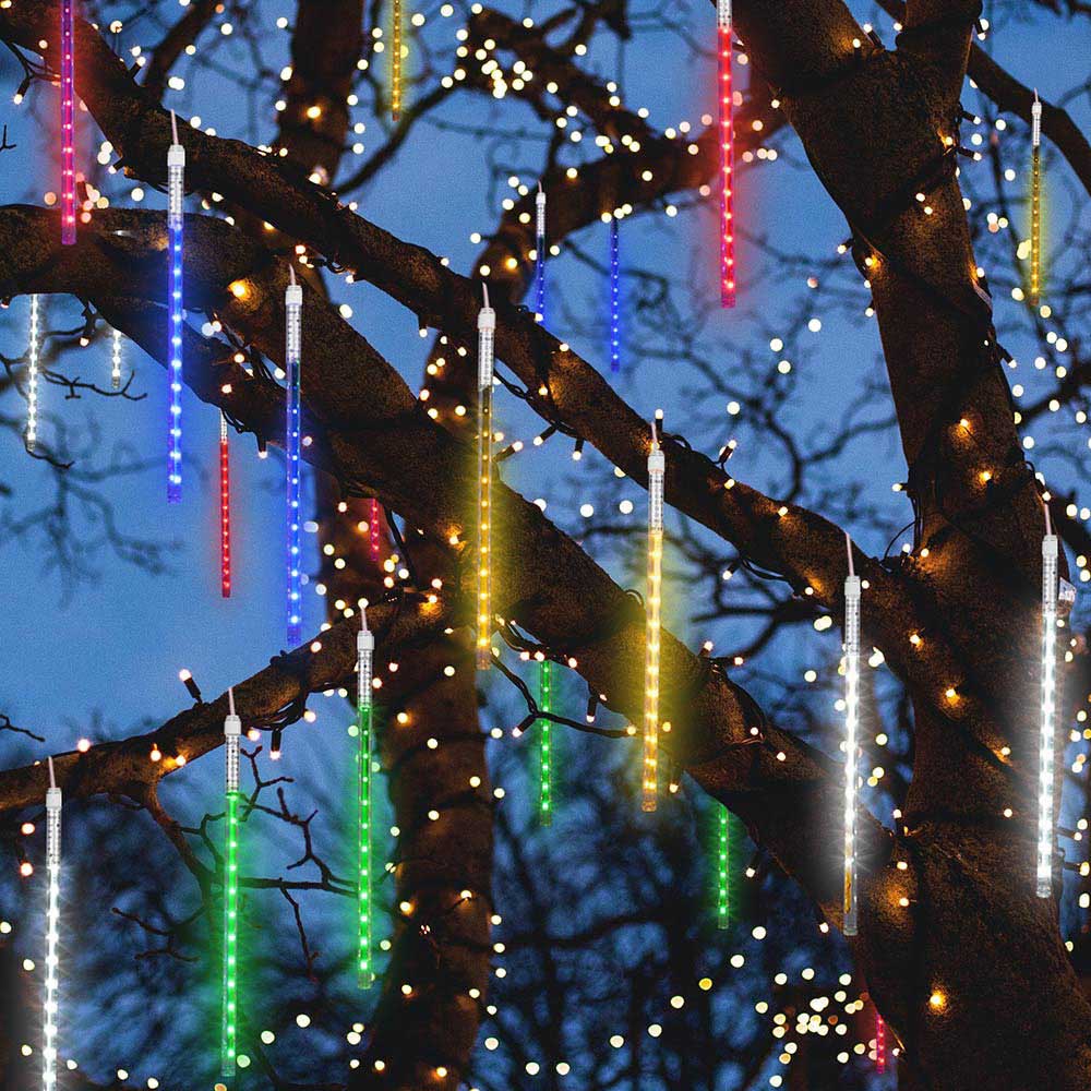 Yescom Christmas Lights Meteor Shower Lights RGB 10Tubes 12