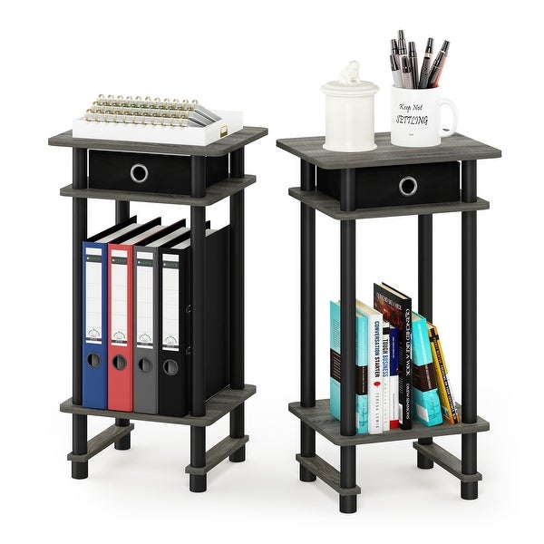 Furinno Turn-N-Tube Tall End Table with Bin