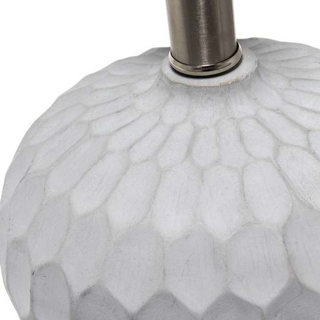 Concrete Thumbprint Table Lamp With Fabric Shade White Lalia Home