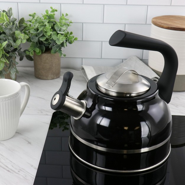 Kenmore Elite 2 3 Quart Stainless Steel Whistling Tea Kettle In Black