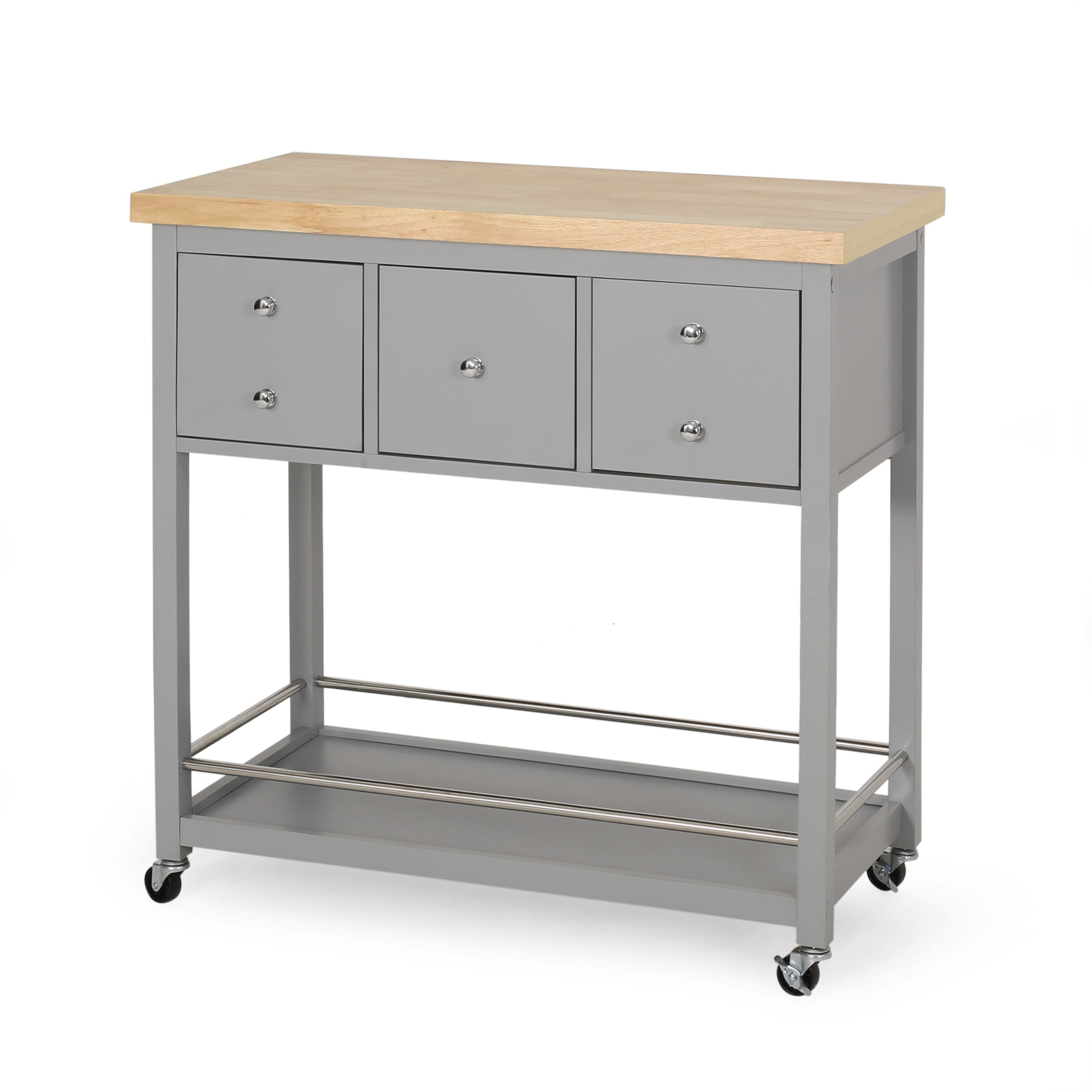 Tremont Contemporary Storage Kitchen Cart with Wheels