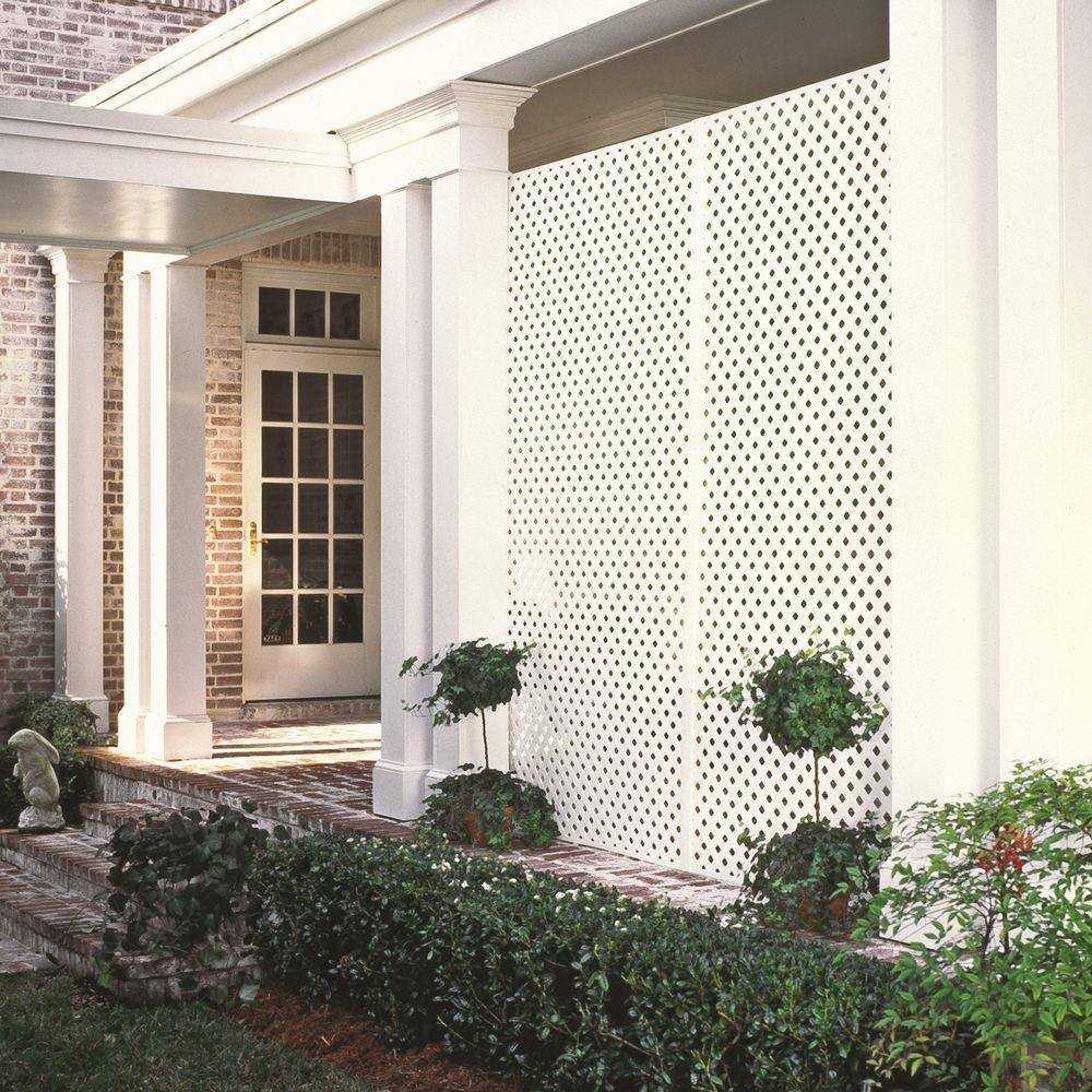 Barrette Outdoor Living 4 ft. White Vinyl Lattice Cap (2-Pack) 73004694