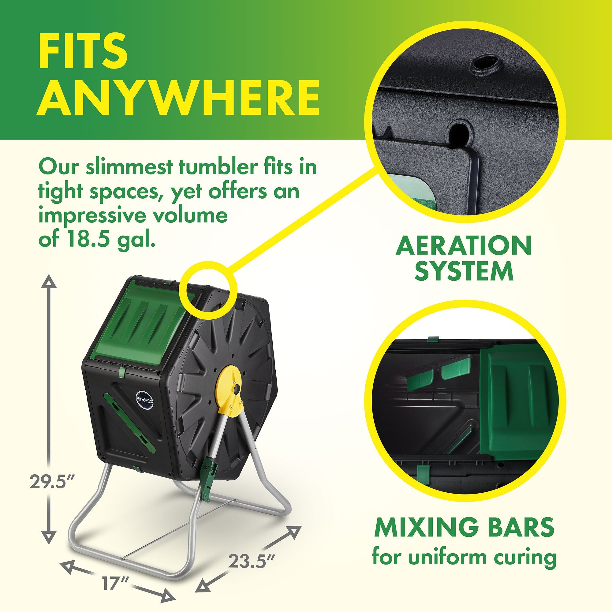 Miracle-Gro 18.5 Gal. Single Chamber Tumbling Composter