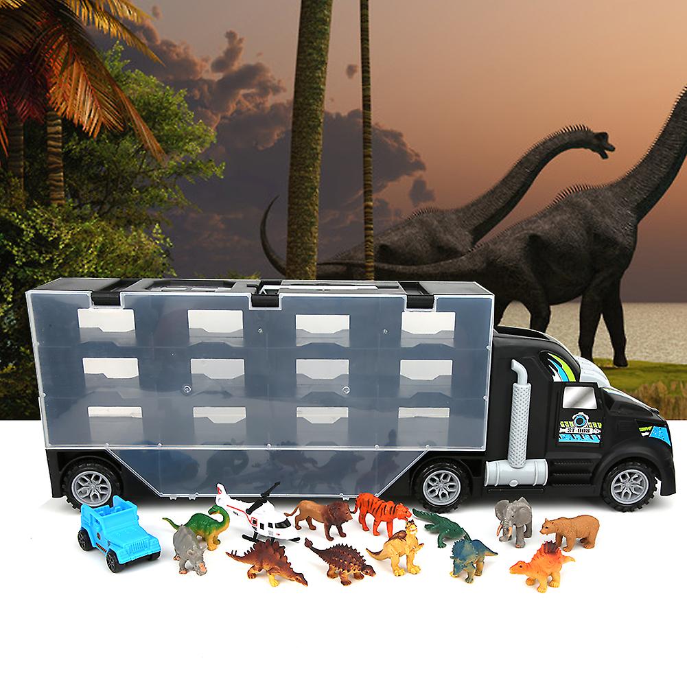 Animals Transporter Truck Sliding Headstock Carrier Children Toy Set With Rich Accessoriessy9914