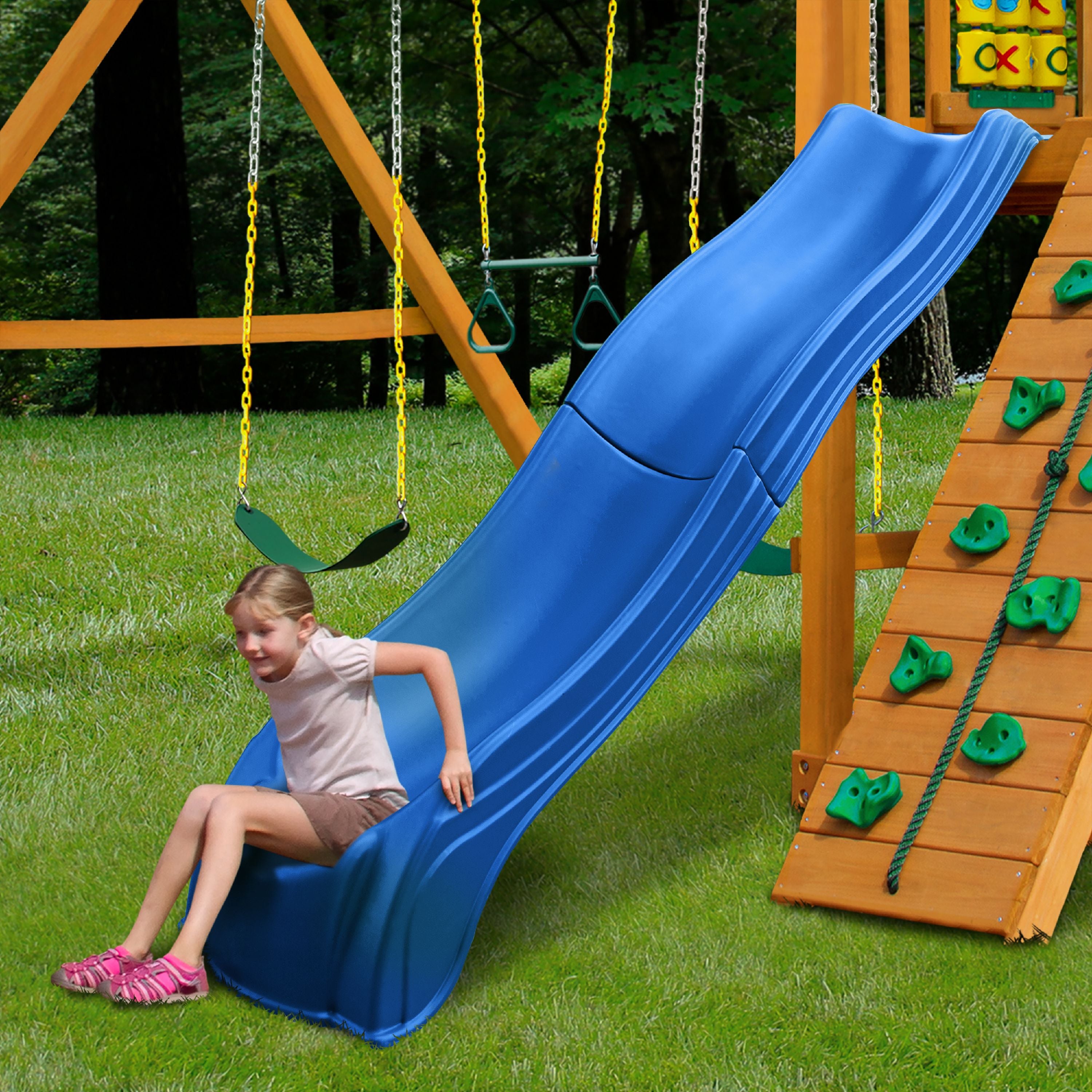 Swing-N-Slide 5 Foot Olympus Wave Slide with Lifetime Warranty， Blue