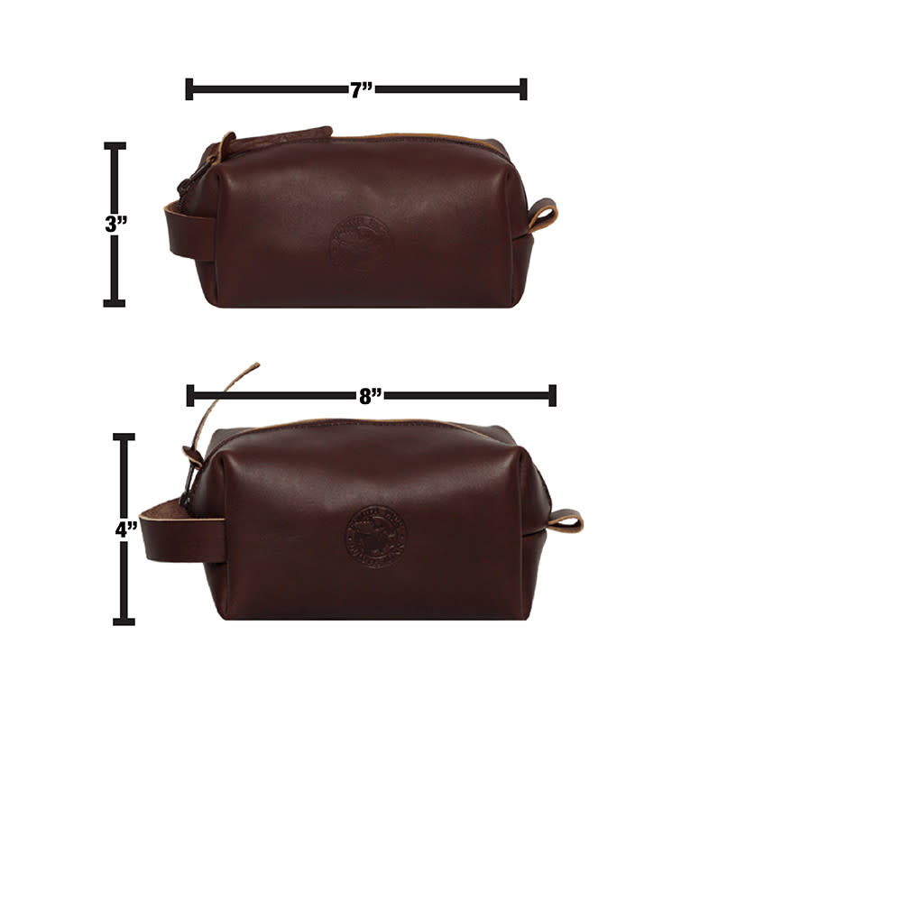 1 Liter Capacity Brown Small Leather Travel Kit Bag ;