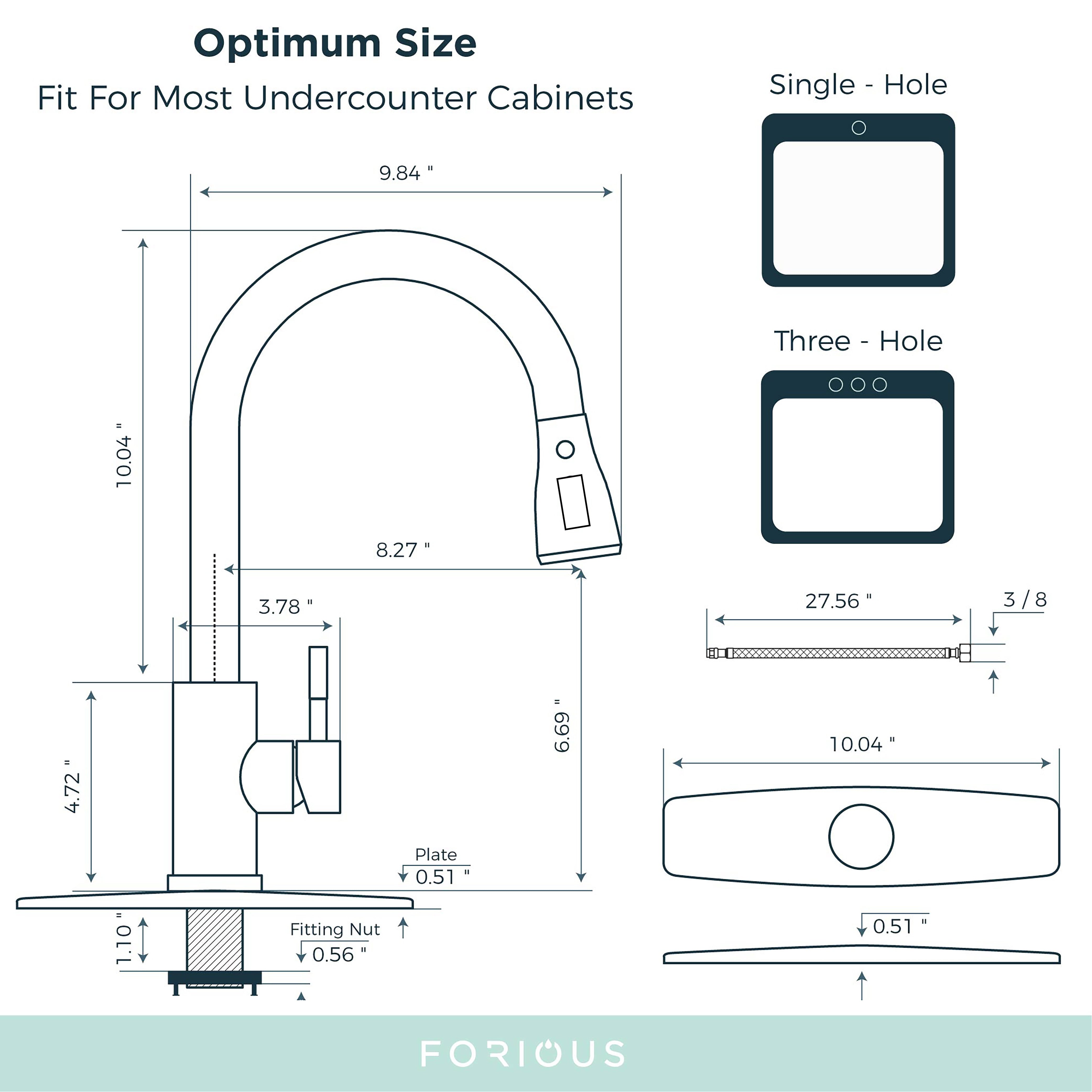 Forious Kitchen Faucet for Pull Down Sprayer Single Handle Sink Faucet Brushed Nickel in Kitchen