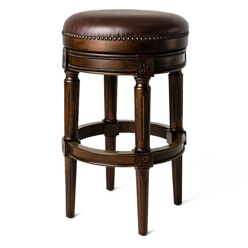 Maven Lane Pullman Backless Bar Stool In Reclaimed Oak Finish