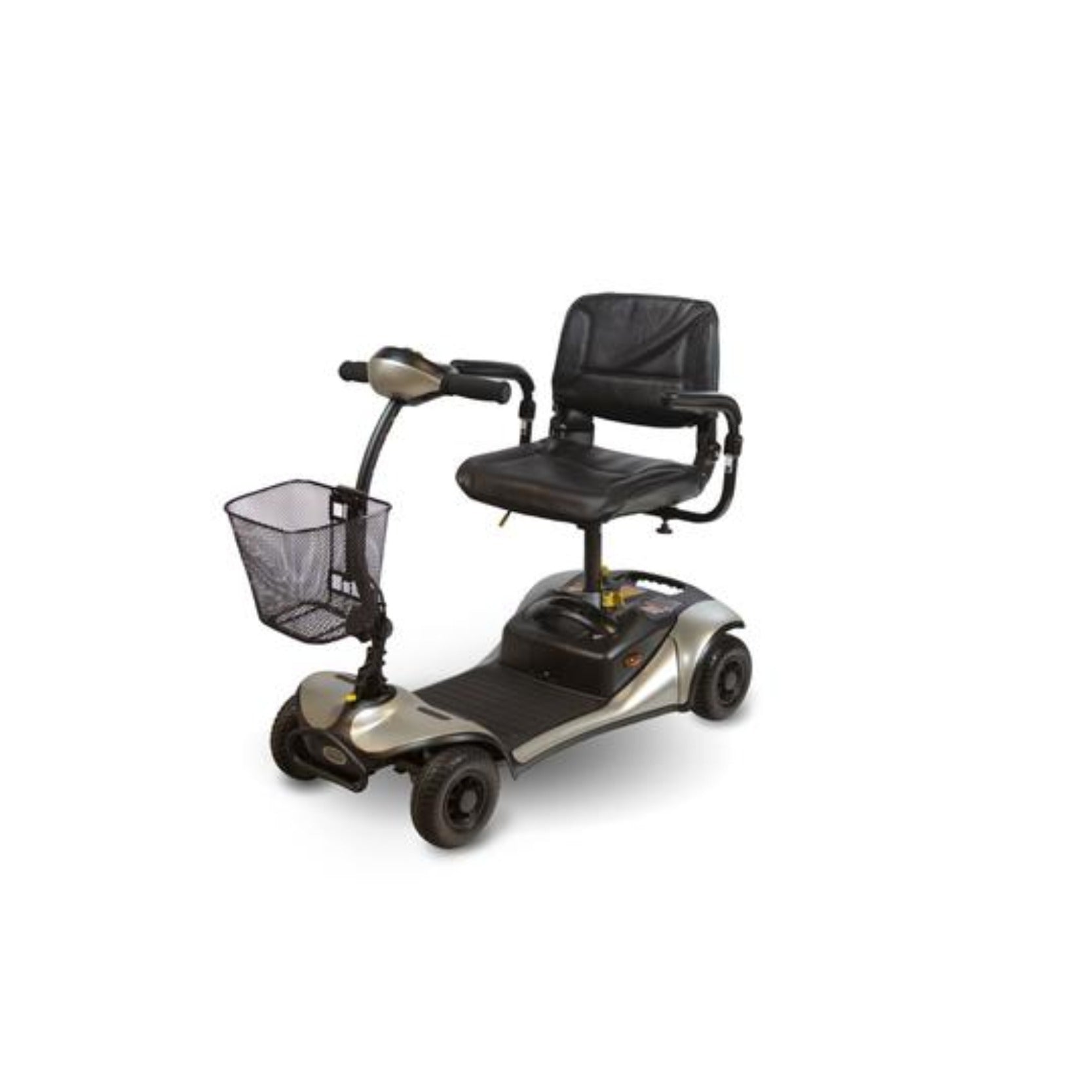 Shoprider Dasher 4-Wheel Portable Mobility Scooter - Effortless Disassembly For Travel/Errands, Swivel Seat, and Adjustable Tiller