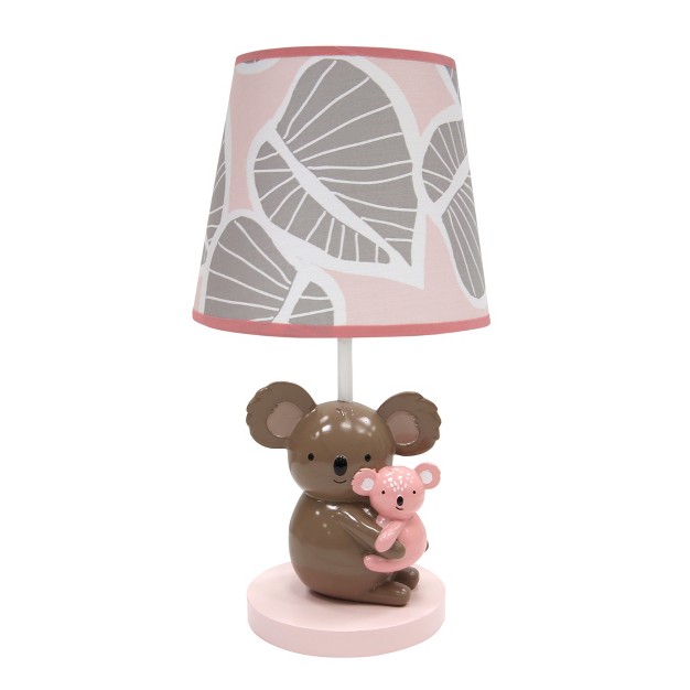 Lambs amp Ivy Calypso Lamp Pink gray Koala Nursery Lamp With Shade amp Bulb