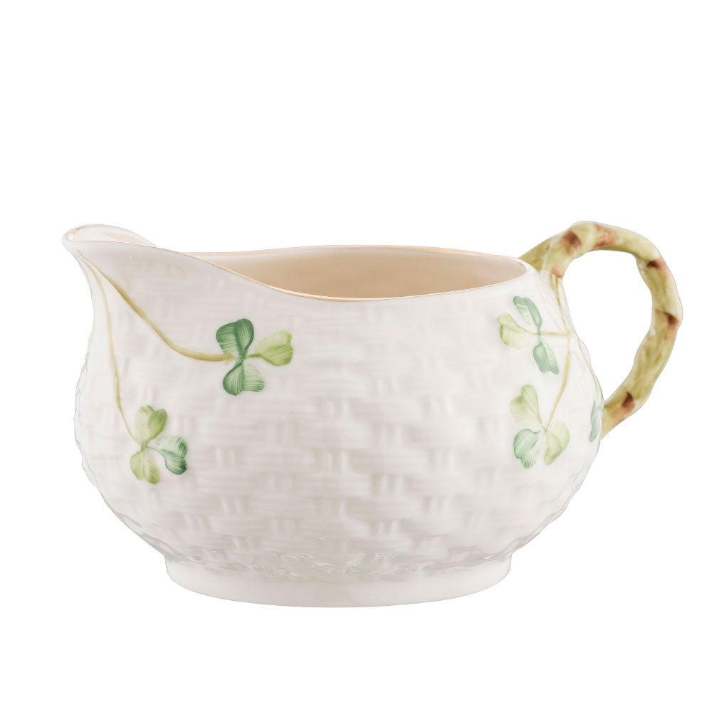 Belleek Classic 1880 - Gold Shamrock Cream Jug