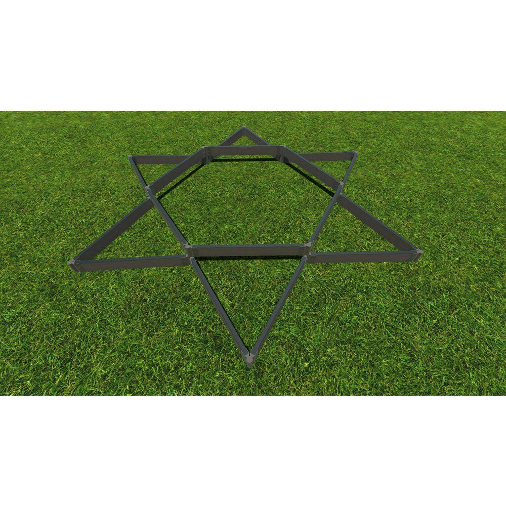 Frame It All 12 ft. x 12 ft. x 11 in. Weathered Wood Composite Raised Garden Bed Garden Star - 2 in. Profile 300001161