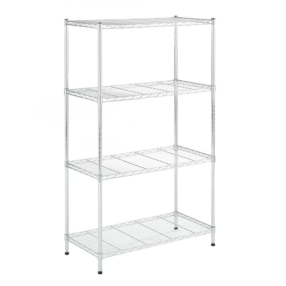 MZG Chrome 4-Tier Steel Shelving (15.7 in. x 33.5 in. x 54.4 in.) 4085138OFH401SG