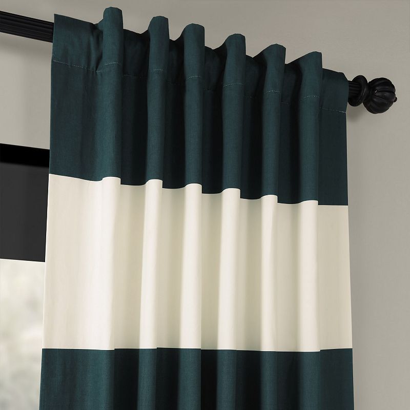 EFF 1-Panel Stripe Cotton Window Curtain