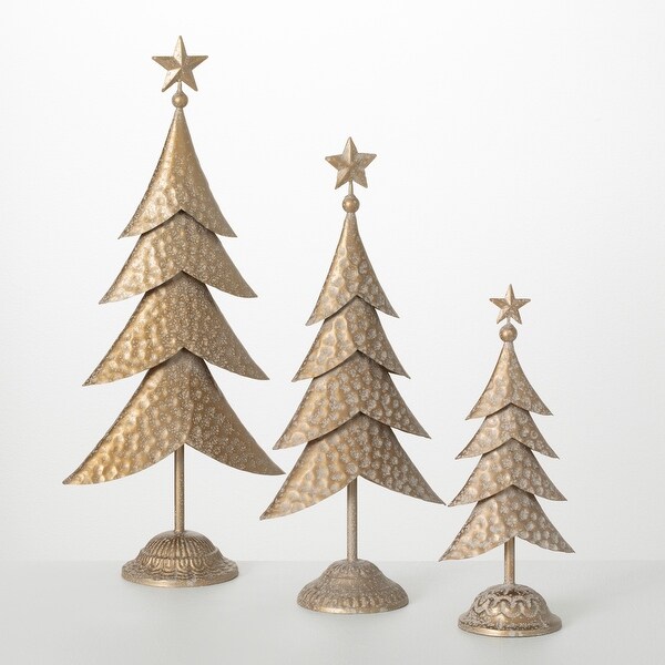 Sullivans 13.25H，18.25H and 22H Gold Metal Tree Figurine