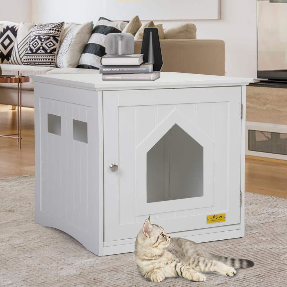 COZIWOW Wooden Cat Litter Box Enclosure With 4 Vents CW12F0309