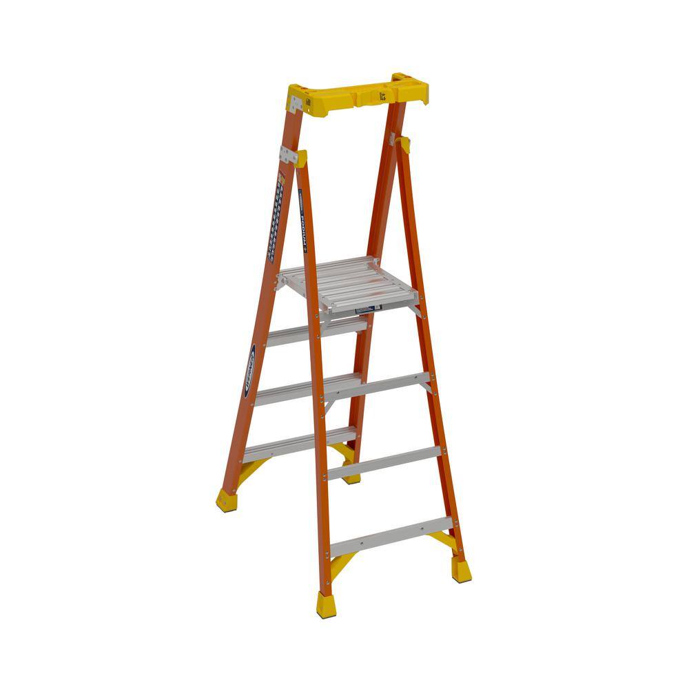 Werner 4 ft. Fiberglass Podium+ Platform Step Ladder (10 ft. Reach Height) with 300 lbs. Load Capacity Type IA Duty Rating PDLIA04