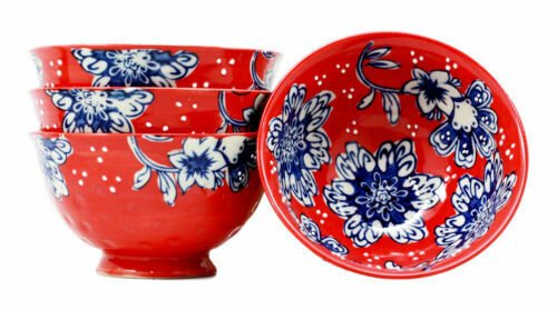 1 Luxury Ottoman Style Textured Dining Bowls Set of 4 Iznik Ming Old World Bowl EBR02