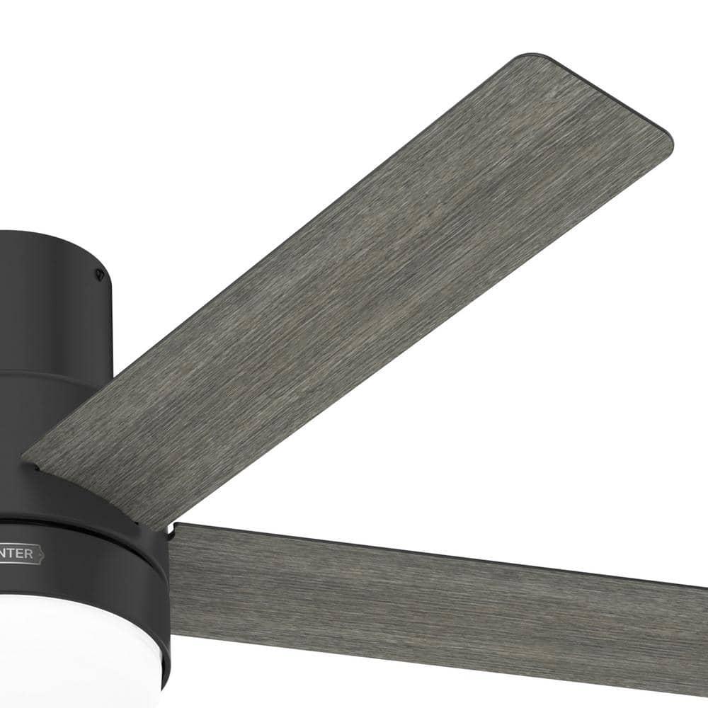 Hunter Irvine 52 in Indoor Matte Black Ceiling Fan with Remote and Light Kit