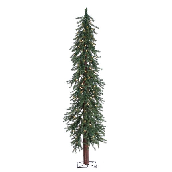 6 Foot Pre Lit Rustic Alpine Tree with 200 clear lights