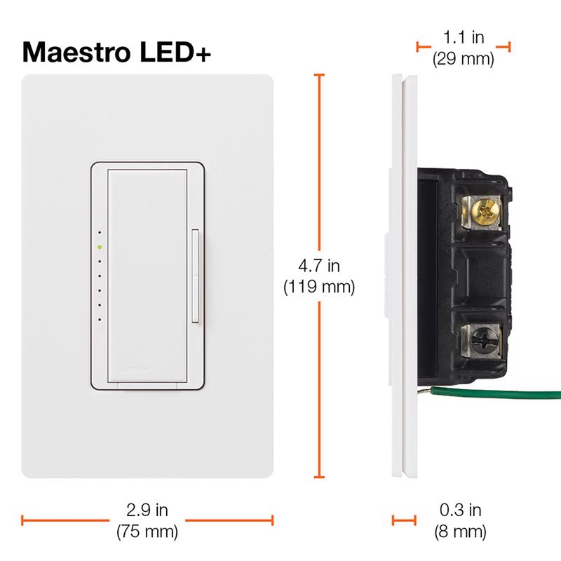 SWITCH DIMMER 1POLE WHT